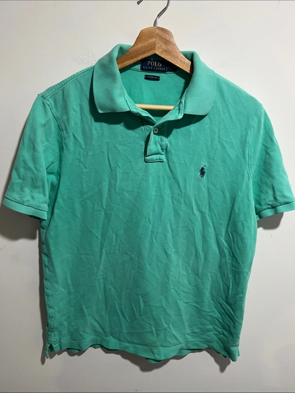 Polo by Ralph Lauren Men's Mint Green Short-Sleeve Polo Size Medium